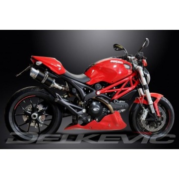 Delkevic slip-on kit Round Carbon 200mm zonder e-keur - Monster 796 (2011-2014)