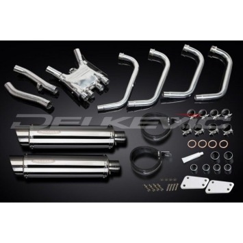 Delkevic Auspuffanlage Round Edelstahl 350mm ohne EG-BE - XJR1200 (1995-1998)