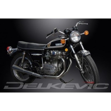 Delkevic volledig systeem Megaphone RVS 550mm zonder e-keur - XS650B (1974-1979)