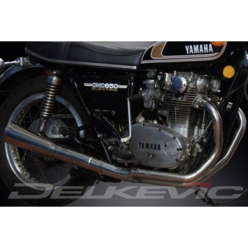 Delkevic volledig systeem Megaphone RVS 550mm zonder e-keur - XS650B (1974-1979)