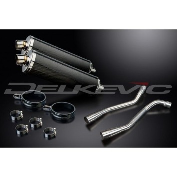 Delkevic slip-on kit Oval Carbon 450mm zonder e-keur - XT660X Supermoto (2004-2016)