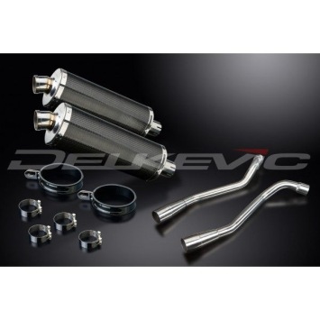 Delkevic slip-on kit Oval Carbon 350mm zonder e-keur - XT660X Supermoto (2004-2016)