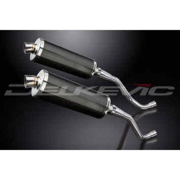 Delkevic slip-on kit Oval Carbon 350mm zonder e-keur - XT660X Supermoto (2004-2016)