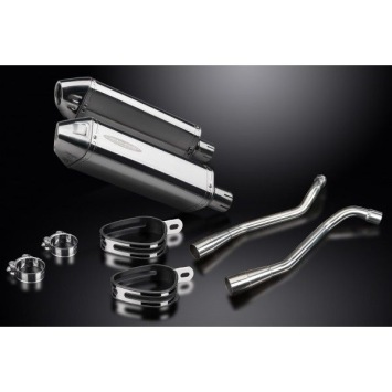 Delkevic slip-on kit Tri-Oval RVS 320mm zonder e-keur - XT660X Supermoto (2004-2016)