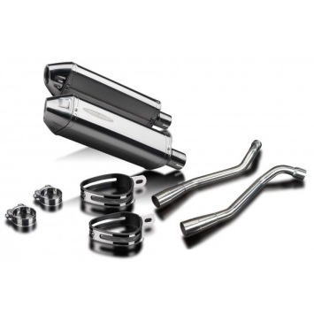 Delkevic slip-on kit Tri-Oval RVS 320mm zonder e-keur - XT660X Supermoto (2004-2016)