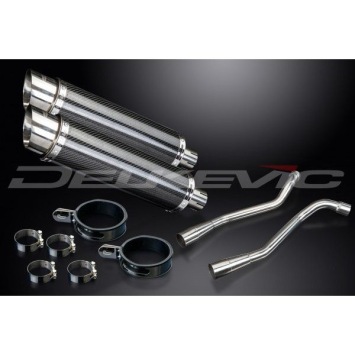Delkevic slip-on kit Round Carbon 350mm zonder e-keur - XT660X Supermoto (2004-2016)