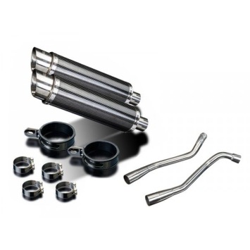 Delkevic slip-on kit Round Carbon 350mm zonder e-keur - XT660X Supermoto (2004-2016)