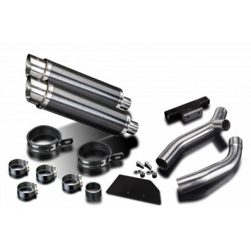Delkevic slip-on kit Round Carbon 350mm zonder e-keur - XT660Z TENERE (2008-2016)