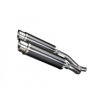 Delkevic slip-on kit Round Carbon 350mm zonder e-keur - XT660Z TENERE (2008-2016)