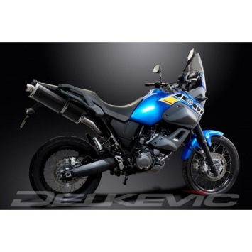 Delkevic slip-on kit Oval Carbon 450mm zonder e-keur - XT660Z TENERE (2008-2016)