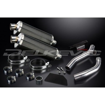 Delkevic slip-on kit Oval Carbon 350mm zonder e-keur - XT660Z TENERE (2008-2016)