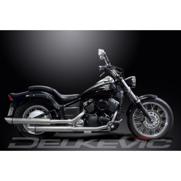 Delkevic volledig systeem Round RVS 550mm zonder e-keur - XVS650 DragStar (2004-2016)