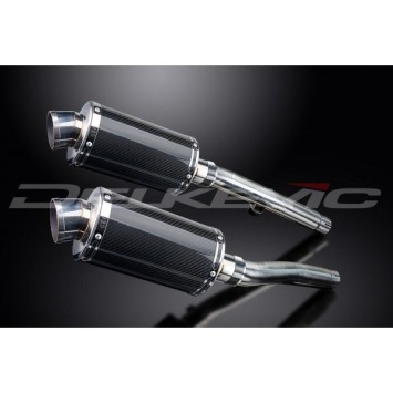 Delkevic slip-on kit Oval Carbon 225mm zonder e-keur - Trident 750/900 (1991-1993)