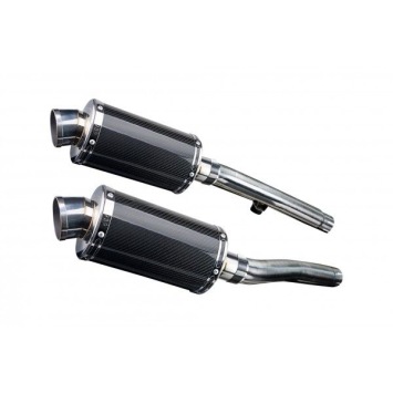 Delkevic slip-on kit Oval Carbon 225mm zonder e-keur - Trident 750/900 (1991-1993)