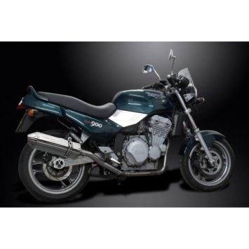 Delkevic slip-on kit Tri-Oval RVS 320mm zonder e-keur - Trident 750/900 (1991-1993)