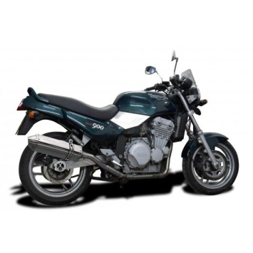 Delkevic slip-on kit Tri-Oval RVS 320mm zonder e-keur - Trident 750/900 (1991-1993)