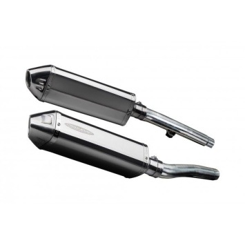 Delkevic slip-on kit Tri-Oval RVS 320mm zonder e-keur - Trident 750/900 (1991-1993)