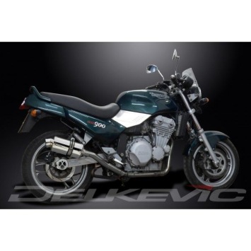 Delkevic slip-on kit Round Carbon 350mm zonder e-keur - Trident 750/900 (1991-1993)