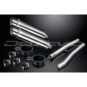 Delkevic slip-on kit Round RVS 350mm zonder e-keur - Trident 750/900 (1991-1993)