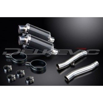 Delkevic slip-on kit Oval Carbon 225mm zonder e-keur - Trident 750 (1994-1998)