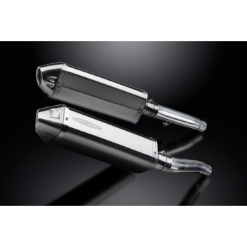 Delkevic slip-on kit Tri-Oval RVS 320mm zonder e-keur - Trident 750 (1994-1998)