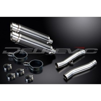 Delkevic slip-on kit Round Carbon 350mm zonder e-keur - Trident 750 (1994-1998)