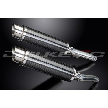 Delkevic slip-on kit Round Carbon 350mm zonder e-keur - Trident 750 (1994-1998)