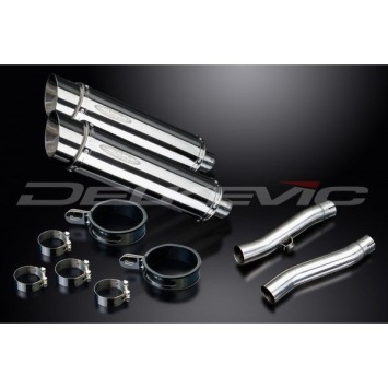 Delkevic slip-on kit Round RVS 350mm zonder e-keur - Trident 750 (1994-1998)