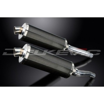 Delkevic slip-on kit Oval Carbon 350mm zonder e-keur - Trident 900 (1994-1998)