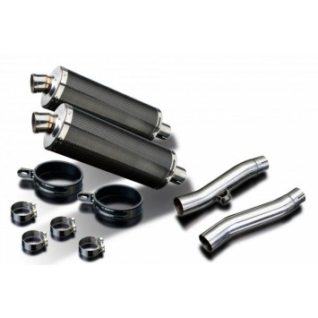 Delkevic slip-on kit Oval Carbon 350mm zonder e-keur - Trident 900 (1994-1998)