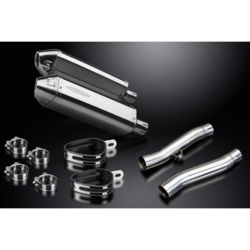 Delkevic slip-on kit Tri-Oval RVS 320mm zonder e-keur - Trident Sprint 900 (1994-1997)