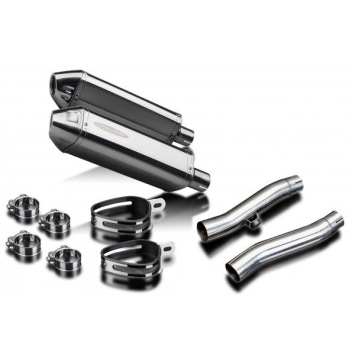 Delkevic slip-on kit Tri-Oval RVS 320mm zonder e-keur - Trident Sprint 900 (1994-1997)