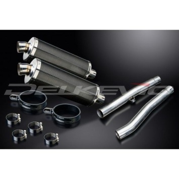 Delkevic slip-on kit Oval Carbon 350mm zonder e-keur - Trophy 1200 (1991-1993)