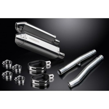 Delkevic slip-on kit Tri-Oval RVS 320mm zonder e-keur - Trophy 1200 (1991-1993)