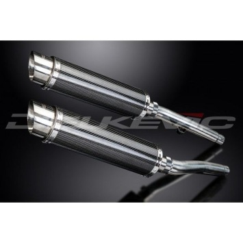 Delkevic slip-on kit Round Carbon 350mm zonder e-keur - Trophy 1200 (1991-1993)