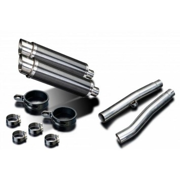 Delkevic slip-on kit Round Carbon 350mm zonder e-keur - Trophy 1200 (1991-1993)