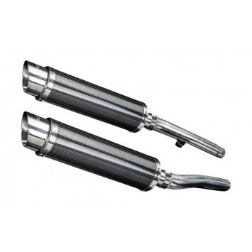 Delkevic slip-on kit Round Carbon 350mm zonder e-keur - Trophy 1200 (1991-1993)