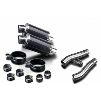 Delkevic slip-on kit Oval Carbon 225mm zonder e-keur - Trophy 1200 (1995-2003)