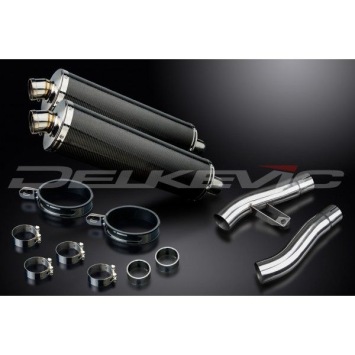 Delkevic slip-on kit Oval Carbon 450mm zonder e-keur - Trophy 1200 (1995-2003)