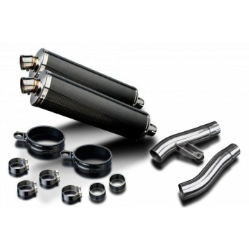 Delkevic slip-on kit Oval Carbon 450mm zonder e-keur - Trophy 1200 (1995-2003)