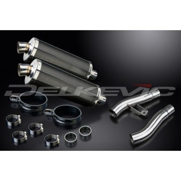 Delkevic slip-on kit Oval Carbon 350mm zonder e-keur - Trophy 1200 (1995-2003)