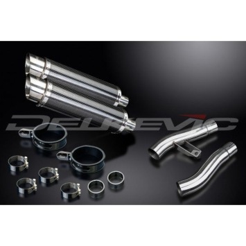 Delkevic slip-on kit Round Carbon 350mm zonder e-keur - Trophy 1200 (1995-2003)