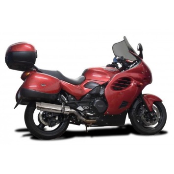 Delkevic slip-on kit Round RVS 350mm zonder e-keur - Trophy 1200 (1995-2003)