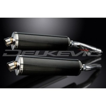 Delkevic slip-on kit Oval Carbon 450mm zonder e-keur - Trophy 900 (1996-2002)