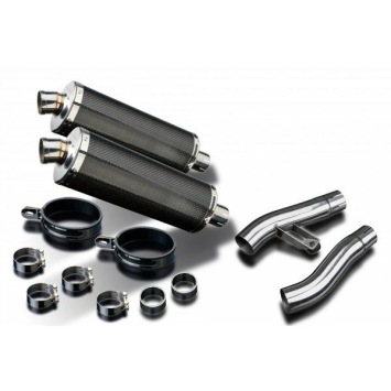 Delkevic slip-on kit Oval Carbon 350mm zonder e-keur - Trophy 900 (1996-2002)