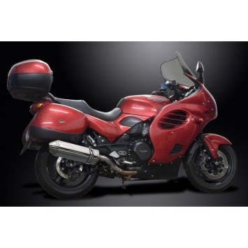 Delkevic slip-on kit Tri-Oval RVS 320mm zonder e-keur - Trophy 900 (1996-2002)