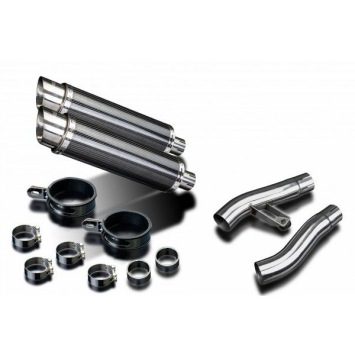 Delkevic slip-on kit Round Carbon 350mm zonder e-keur - Trophy 900 (1996-2002)