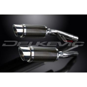 Delkevic slip-on kit Round Carbon 200mm zonder e-keur - Trophy 900 (1996-2002)