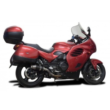 Delkevic slip-on kit Round Carbon 200mm zonder e-keur - Trophy 900 (1996-2002)