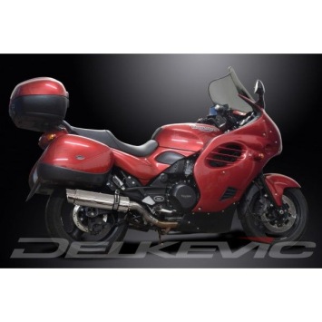 Delkevic slip-on kit Round RVS 350mm zonder e-keur - Trophy 900 (1996-2002)